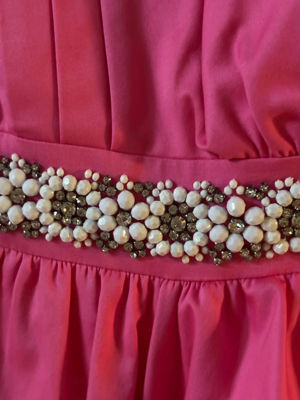 Lilly Pulitzer Pink Strapless Pearl-Embellished Faux-Wrap Dress - Picture 11 of 12
